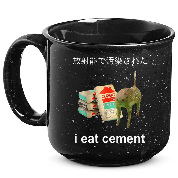 I Eat Cement Cat Japanese Meme Cat Oddly Specific Weired 15oz Campfire Ceramic Mug