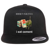 I Eat Cement Cat Japanese Meme Cat Oddly Specific Weired Flatbill Hat