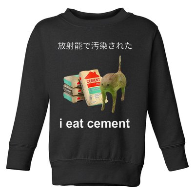 I Eat Cement Cat Japanese Meme Cat Oddly Specific Weired Toddler Sweatshirt
