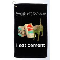 I Eat Cement Cat Japanese Meme Cat Oddly Specific Weired Golf Towel