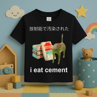 I Eat Cement Cat Japanese Meme Cat Oddly Specific Weired Toddler T-Shirt