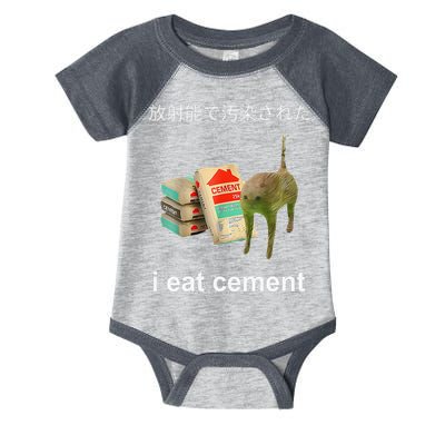 I Eat Cement Cat Japanese Meme Cat Oddly Specific Weired Infant Baby Jersey Bodysuit