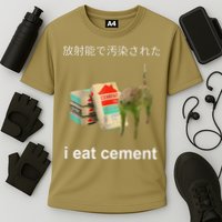 I Eat Cement Cat Japanese Meme Cat Oddly Specific Weired Performance Shirt