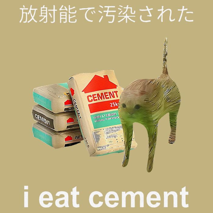 I Eat Cement Cat Japanese Meme Cat Oddly Specific Weired Performance Shirt