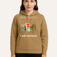 I Eat Cement Cat Japanese Meme Cat Oddly Specific Weired Hoodie