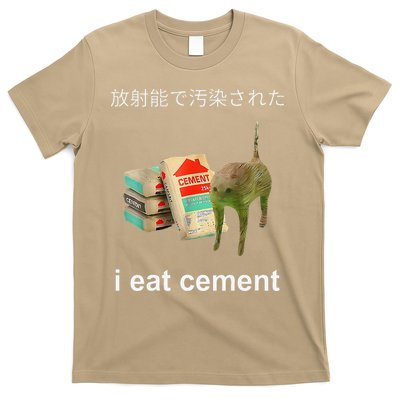 I Eat Cement Cat Japanese Meme Cat Oddly Specific Weired T-Shirt