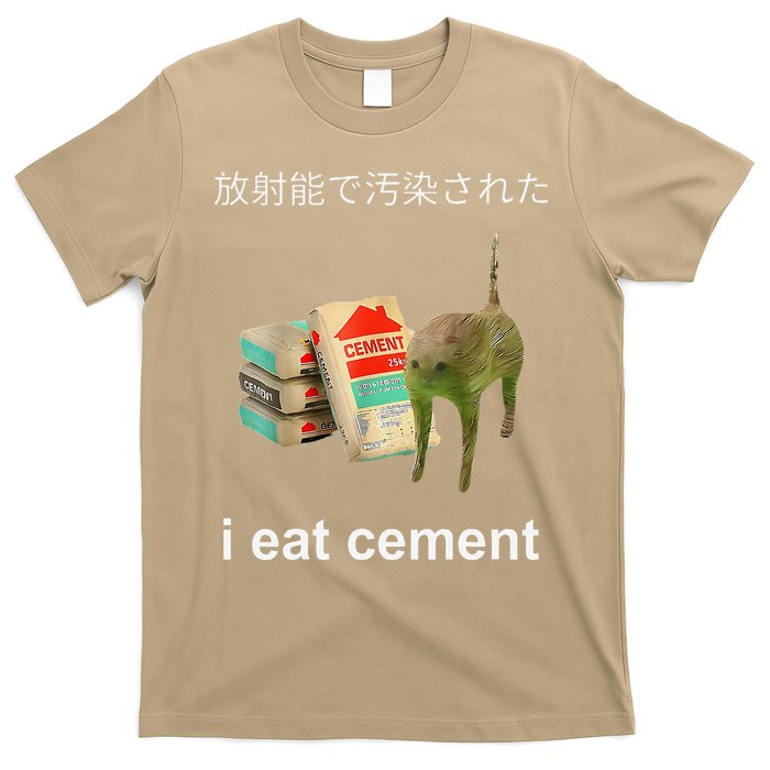 I Eat Cement Cat Japanese Meme Cat Oddly Specific Weired T-Shirt