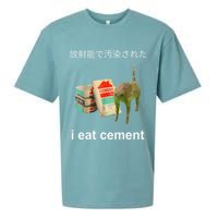 I Eat Cement Cat Japanese Meme Cat Oddly Specific Weired Sueded Cloud Jersey T-Shirt