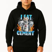I Eat Cement Cursed Cat Funny Oddly Specific Dank Meme Hoodie