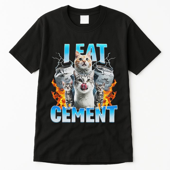 I Eat Cement Cursed Cat Funny Oddly Specific Dank Meme Tall T-Shirt