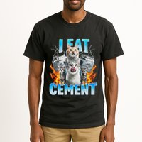 I Eat Cement Cursed Cat Funny Oddly Specific Dank Meme Tall T-Shirt