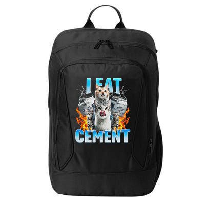 I Eat Cement Cursed Cat Funny Oddly Specific Dank Meme City Backpack