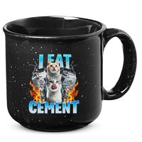 I Eat Cement Cursed Cat Funny Oddly Specific Dank Meme 15oz Campfire Ceramic Mug