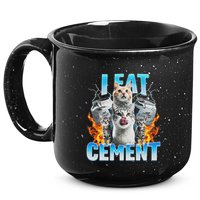 I Eat Cement Cursed Cat Funny Oddly Specific Dank Meme 15oz Campfire Ceramic Mug