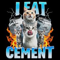 I Eat Cement Cursed Cat Funny Oddly Specific Dank Meme Youth Performance Sprint T-Shirt