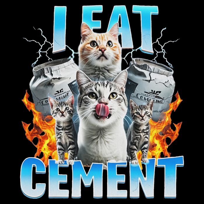 I Eat Cement Cursed Cat Funny Oddly Specific Dank Meme Youth Performance Sprint T-Shirt