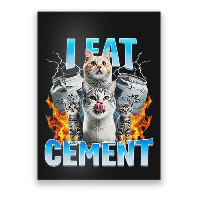 I Eat Cement Cursed Cat Funny Oddly Specific Dank Meme Poster