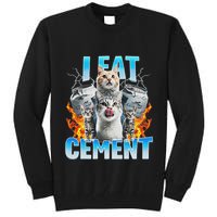 I Eat Cement Cursed Cat Funny Oddly Specific Dank Meme Tall Sweatshirt
