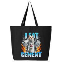 I Eat Cement Cursed Cat Funny Oddly Specific Dank Meme 25L Jumbo Tote