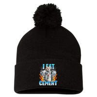 I Eat Cement Cursed Cat Funny Oddly Specific Dank Meme Pom Pom 12in Knit Beanie