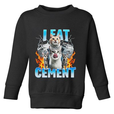 I Eat Cement Cursed Cat Funny Oddly Specific Dank Meme Toddler Sweatshirt