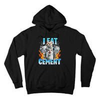 I Eat Cement Cursed Cat Funny Oddly Specific Dank Meme Tall Hoodie
