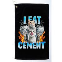 I Eat Cement Cursed Cat Funny Oddly Specific Dank Meme Golf Towel