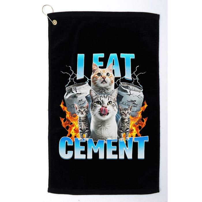I Eat Cement Cursed Cat Funny Oddly Specific Dank Meme Golf Towel
