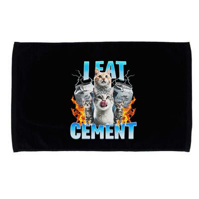 I Eat Cement Cursed Cat Funny Oddly Specific Dank Meme Microfiber Hand Towel