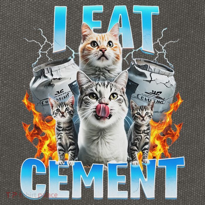I Eat Cement Cursed Cat Funny Oddly Specific Dank Meme Cotton Canvas Backpack