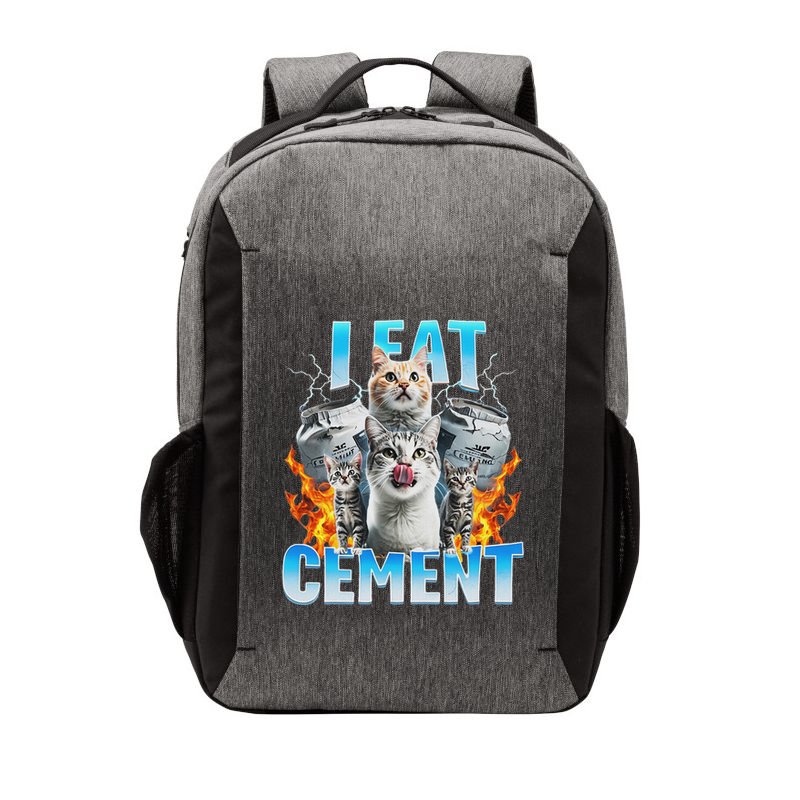 I Eat Cement Cursed Cat Funny Oddly Specific Dank Meme Vector Backpack