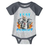 I Eat Cement Cursed Cat Funny Oddly Specific Dank Meme Infant Baby Jersey Bodysuit