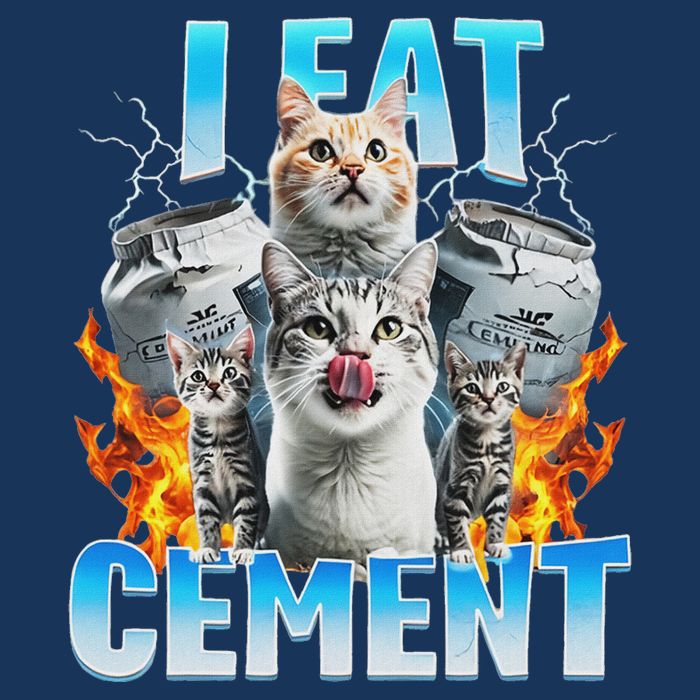 I Eat Cement Cursed Cat Funny Oddly Specific Dank Meme Infant Baby Jersey Bodysuit
