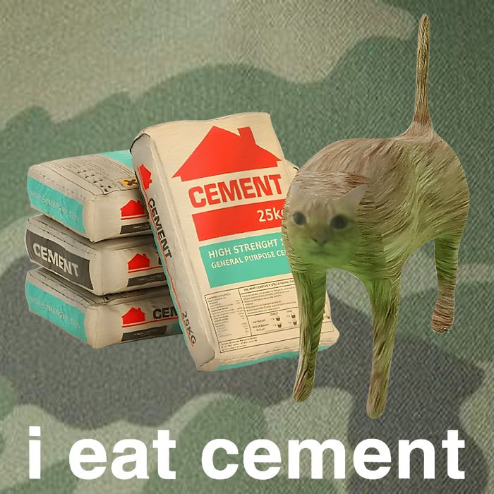 I Eat Cement Cursed Cat Funny Oddly Specific Meme Legacy Tie Dye Trucker Hat