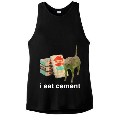 I Eat Cement Cursed Cat Funny Oddly Specific Meme Ladies PosiCharge Tri-Blend Wicking Tank