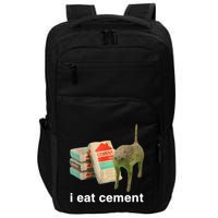 I Eat Cement Cursed Cat Funny Oddly Specific Meme Impact Tech Backpack