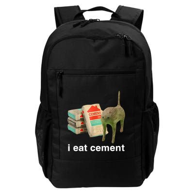 I Eat Cement Cursed Cat Funny Oddly Specific Meme Backpack
