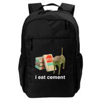 I Eat Cement Cursed Cat Funny Oddly Specific Meme Backpack