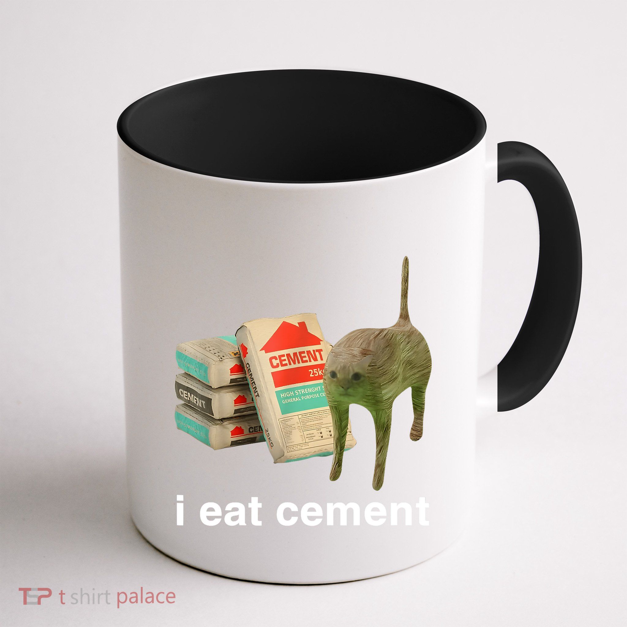 I Eat Cement Cursed Cat Funny Oddly Specific Meme Mug