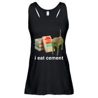 I Eat Cement Cursed Cat Funny Oddly Specific Meme Ladies Essential Flowy Tank