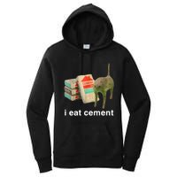 I Eat Cement Cursed Cat Funny Oddly Specific Meme Women's Pullover Hoodie