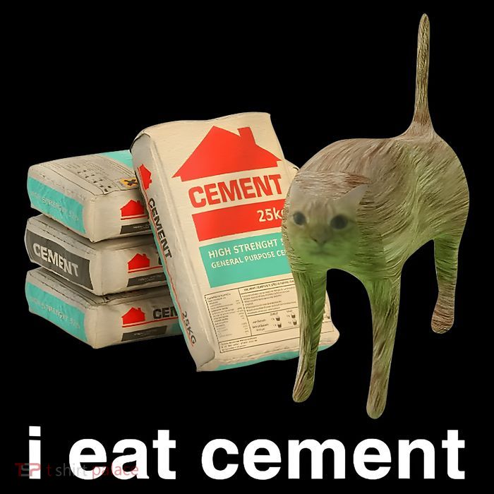 I Eat Cement Cursed Cat Funny Oddly Specific Meme Youth Performance Sprint T-Shirt