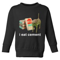 I Eat Cement Cursed Cat Funny Oddly Specific Meme Toddler Sweatshirt