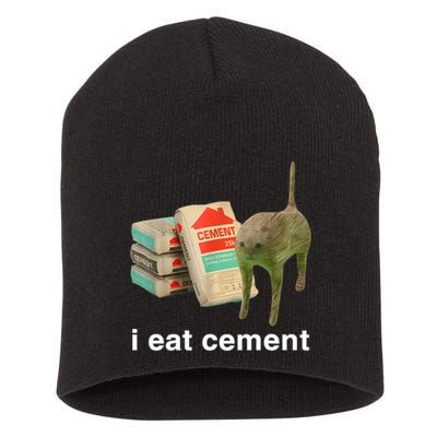 I Eat Cement Cursed Cat Funny Oddly Specific Meme Short Acrylic Beanie