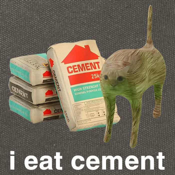 I Eat Cement Cursed Cat Funny Oddly Specific Meme Cotton Canvas Backpack