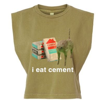 I Eat Cement Cursed Cat Funny Oddly Specific Meme Garment-Dyed Women's Muscle Tee