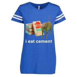 I Eat Cement Cursed Cat Funny Oddly Specific Meme Enza Ladies Jersey Football T-Shirt