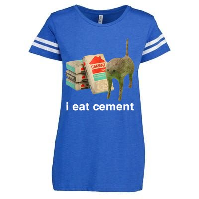 I Eat Cement Cursed Cat Funny Oddly Specific Meme Enza Ladies Jersey Football T-Shirt