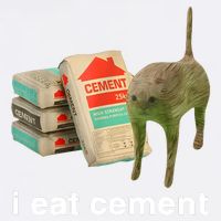 I Eat Cement Cursed Cat Funny Oddly Specific Meme Garment-Dyed Sweatshirt