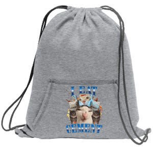 I Eat Cement Cursed Cat Funny Oddly Specific Dank Meme Sweatshirt Cinch Pack Bag